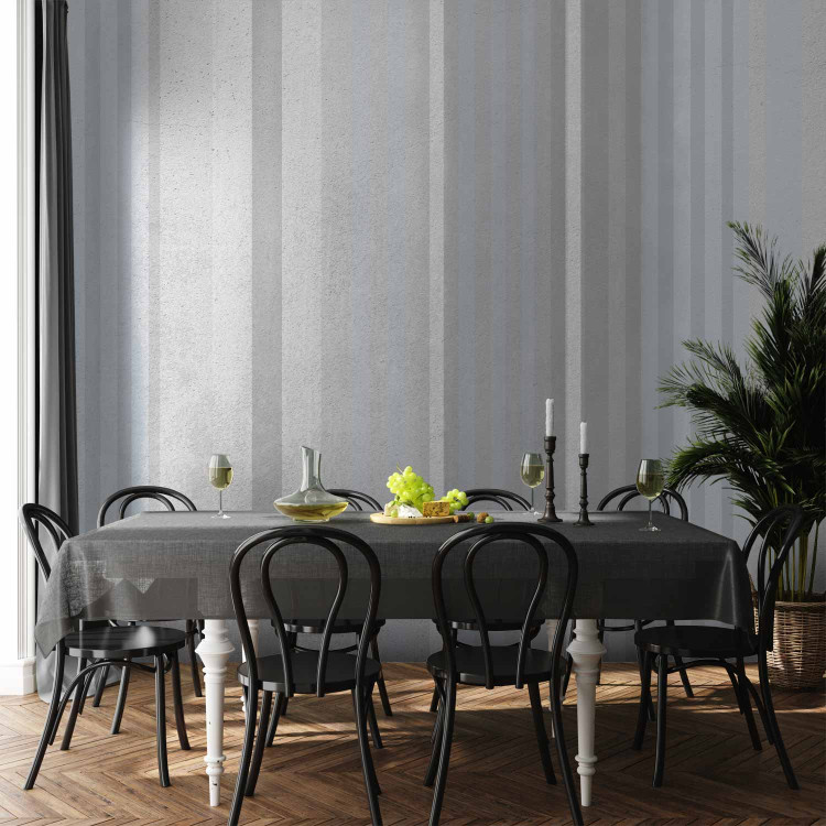 Wall Mural Vertical geometric symmetrical stripes - shades of grey and blue 144732 additionalImage 6