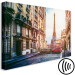 Canvas Art Print View of the Eiffel Tower (1-piece) wide - shot on a Parisian street 145132 additionalThumb 6