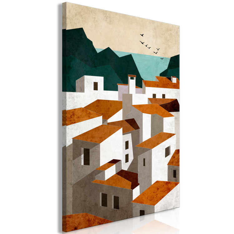 Canvas Art Print The Town - Landscape of the Sea, Mountains and Mediterranean Architecture 145532 additionalImage 2