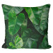 Decorative Microfiber Pillow Faces of greenery - a plant composition with rich Philodendron detailing cushions 146832
