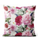 Decorative Velor Pillow Spring perfume - peony and rose flowers in Provencal style 147132