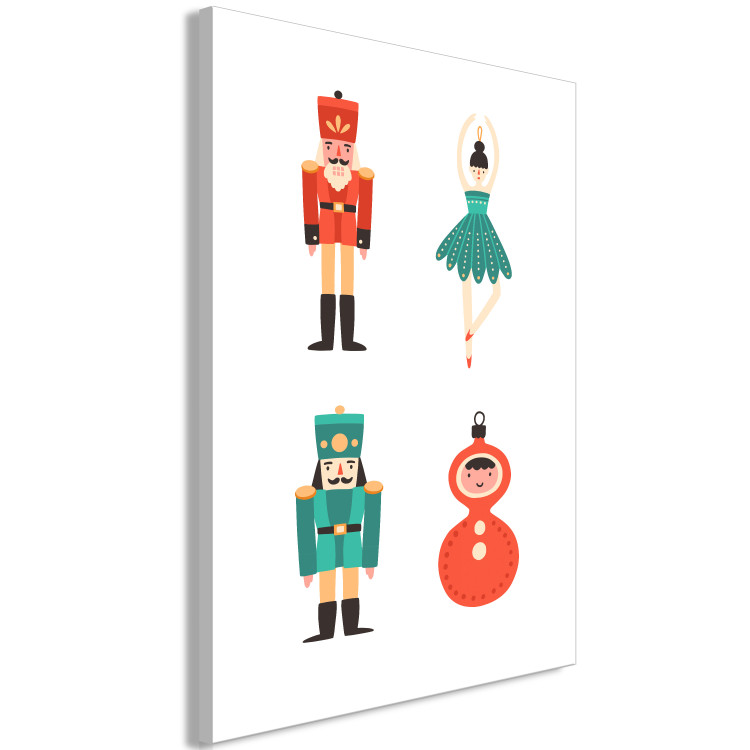 Canvas Print Christmas Tree Toys - Toy Soldiers and a Ballerina in Festive Colors 148032 additionalImage 2