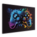 Canvas Art Print Colorful Gameplay - Game Controller in Multi-Colored Backlight 150632 additionalThumb 2