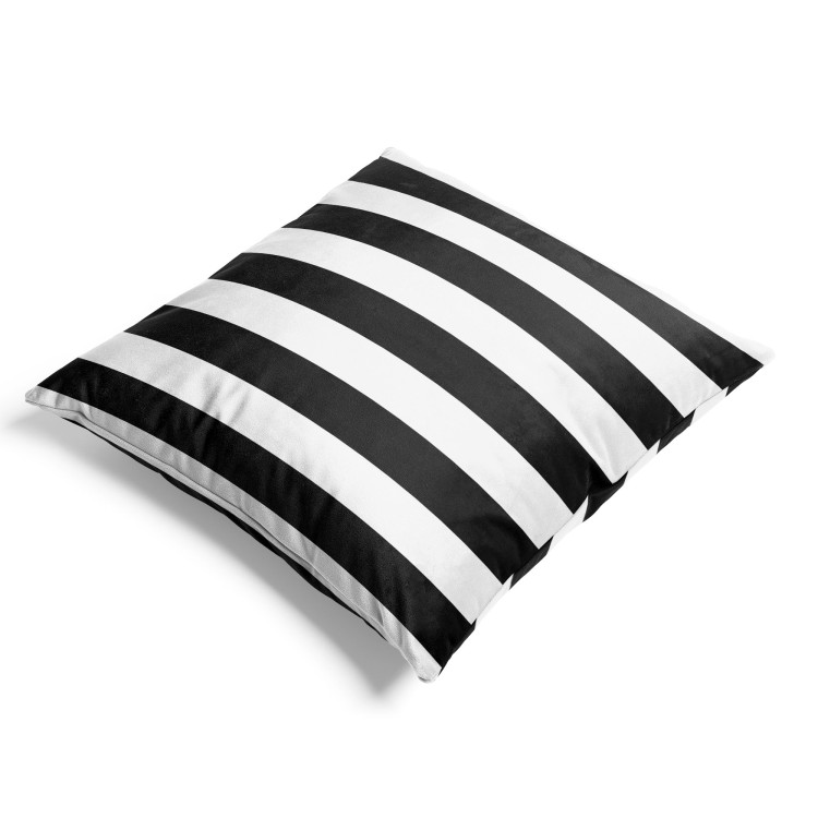 Decorative Velor Pillow Striped Zebra - Minimalist Black and White Composition 151332 additionalImage 3