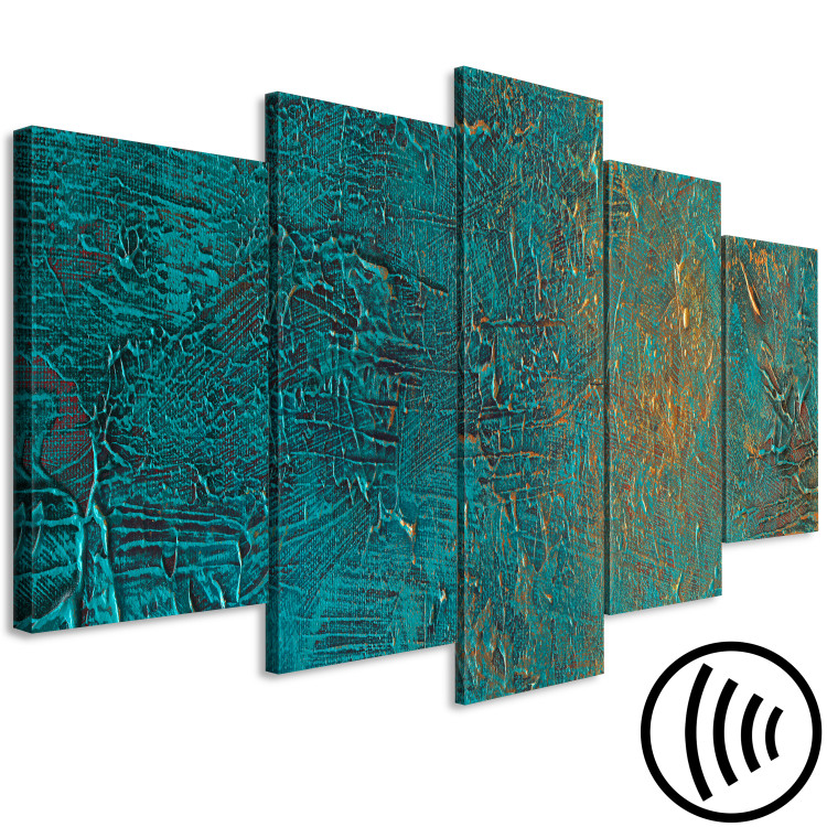 Canvas Azure Mirror - Dark Green Abstraction With Bright Accents 151432 additionalImage 6