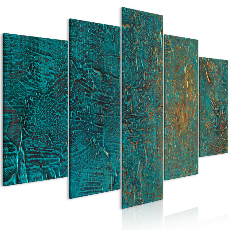 Canvas Azure Mirror - Dark Green Abstraction With Bright Accents 151432 additionalImage 2