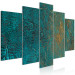 Canvas Azure Mirror - Dark Green Abstraction With Bright Accents 151432 additionalThumb 2