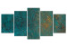 Canvas Azure Mirror - Dark Green Abstraction With Bright Accents 151432