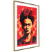 Wall Poster Portrait of Frida - A Poster-Like Representation of the Painter on a Red Background 152232 additionalThumb 10