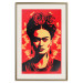 Wall Poster Portrait of Frida - A Poster-Like Representation of the Painter on a Red Background 152232 additionalThumb 23