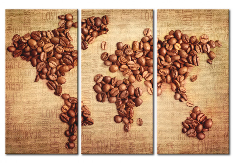 Canvas Art Print Coffee from around the world - triptych 55432