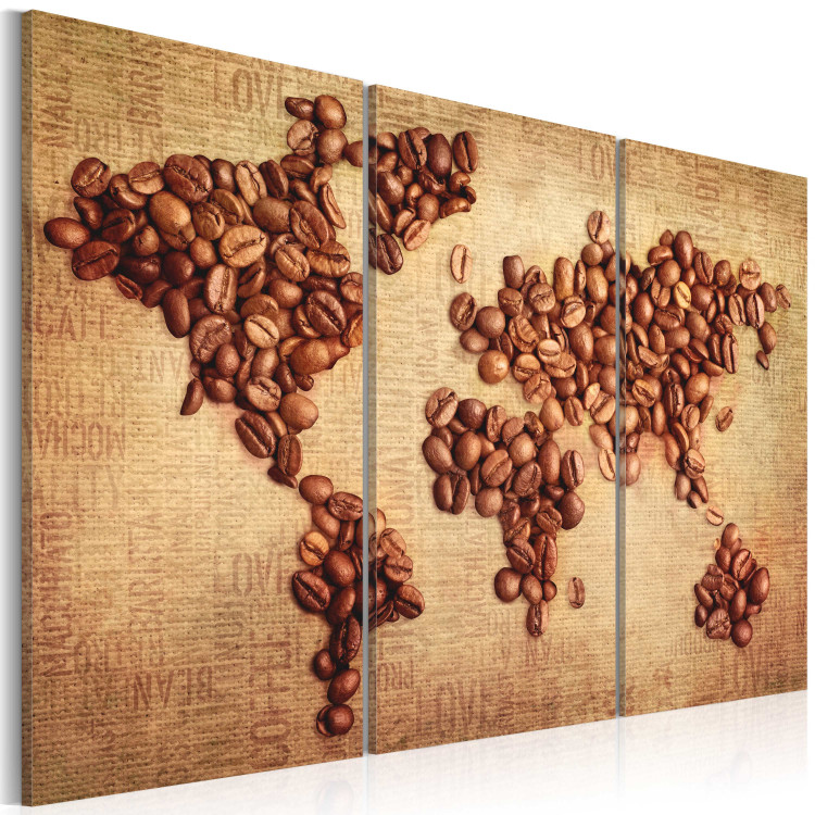 Canvas Art Print Coffee from around the world - triptych 55432 additionalImage 2