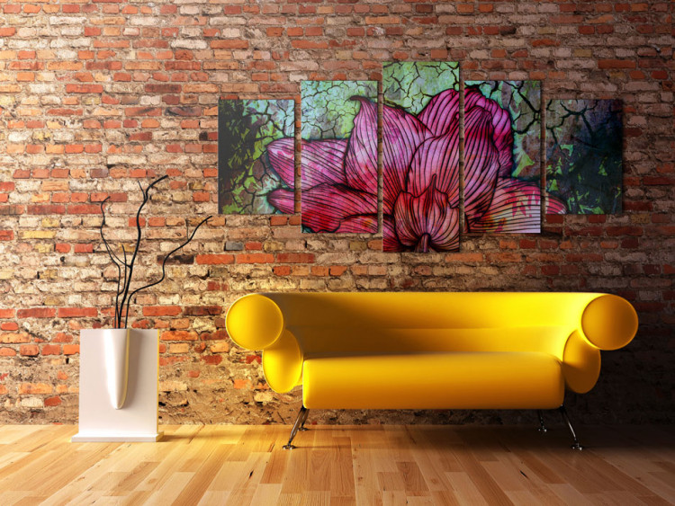 Canvas Art Print Flowery stained glass 56032 additionalImage 3