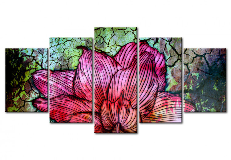 Canvas Art Print Flowery stained glass 56032