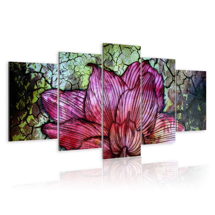 Canvas Art Print Flowery stained glass 56032 additionalImage 2