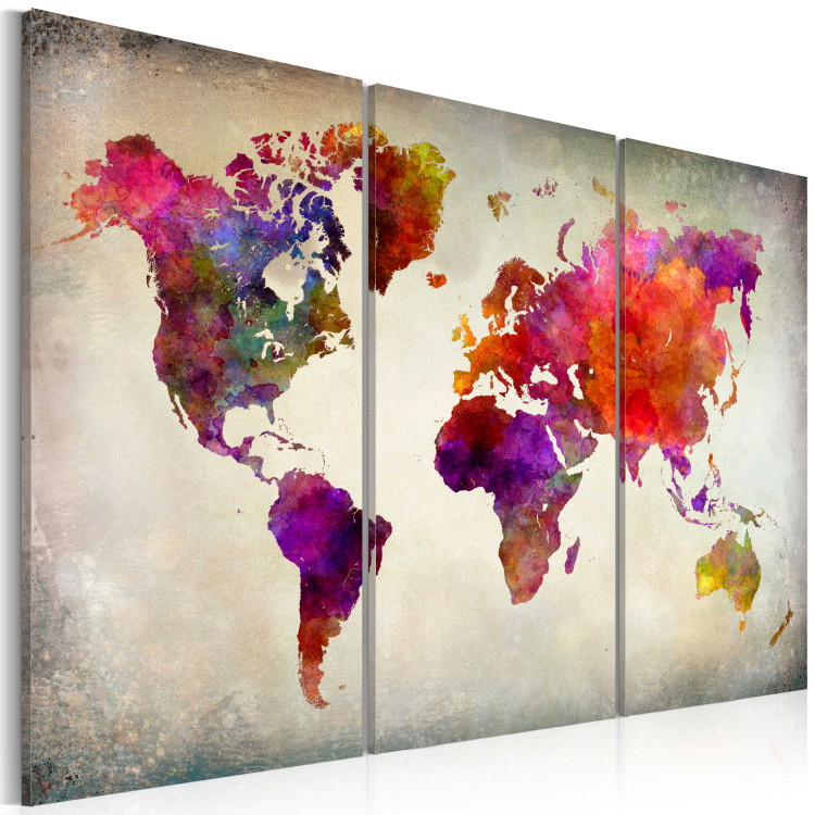 Canvas Art Print World - Mosaic of Colours 64332 additionalImage 2