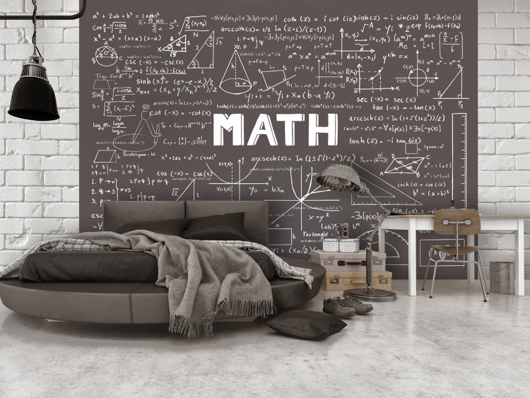 Photo Wallpaper Mathematics - blackboard with writing and mathematical formulas for a room 90332