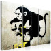 Canvas Art Print Monkey TNT Detonator by Banksy (3-part) - urban mural with a monkey 94332 additionalThumb 2