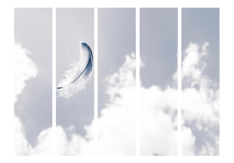 Room Separator Angelic Feather II - romantic feather amidst clouds on light sky 97432 additionalImage 3