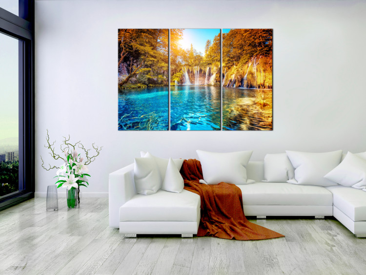 Canvas Print Waterfalls of Sunny Forest 97732 additionalImage 3