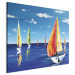 Canvas Summer Afternoon - Hand-painted Colorful Sailboats on Lake 97932 additionalThumb 2