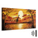 Canvas Art Print Lonely Giraffe - Artistic Savanna Landscape with Sunset Background 98132 additionalThumb 8