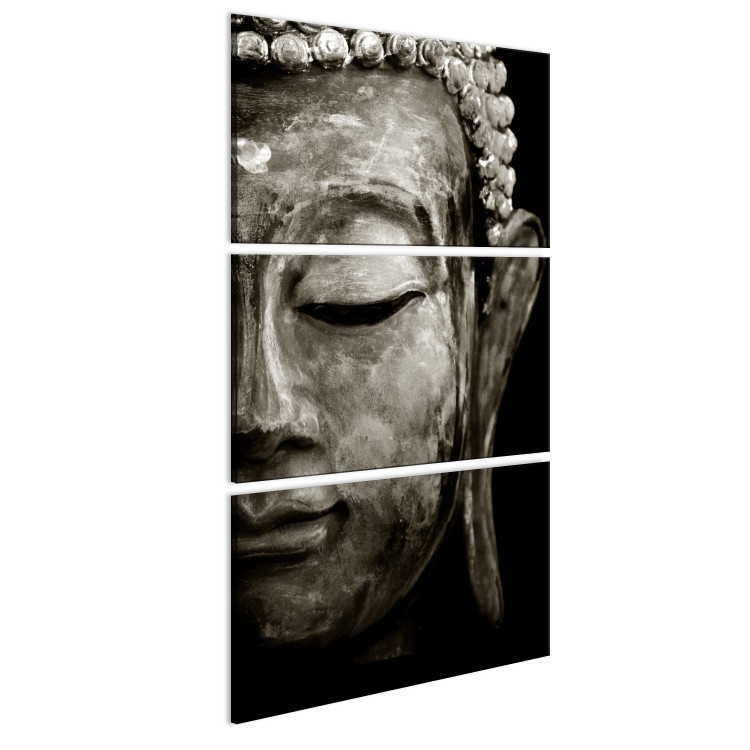 Canvas Buddha's Dream (3-piece) - Oriental Zen Style Sculpture on Black Background 106742 additionalImage 2