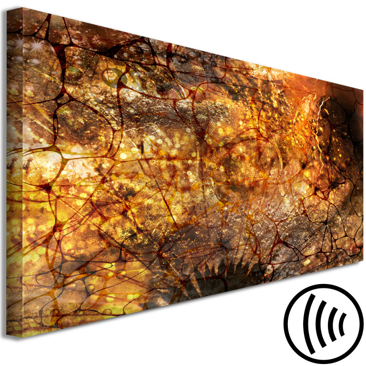 Canvas Print Pupil (1-part) Narrow - Abstraction with Orange Texture 108242 additionalImage 6