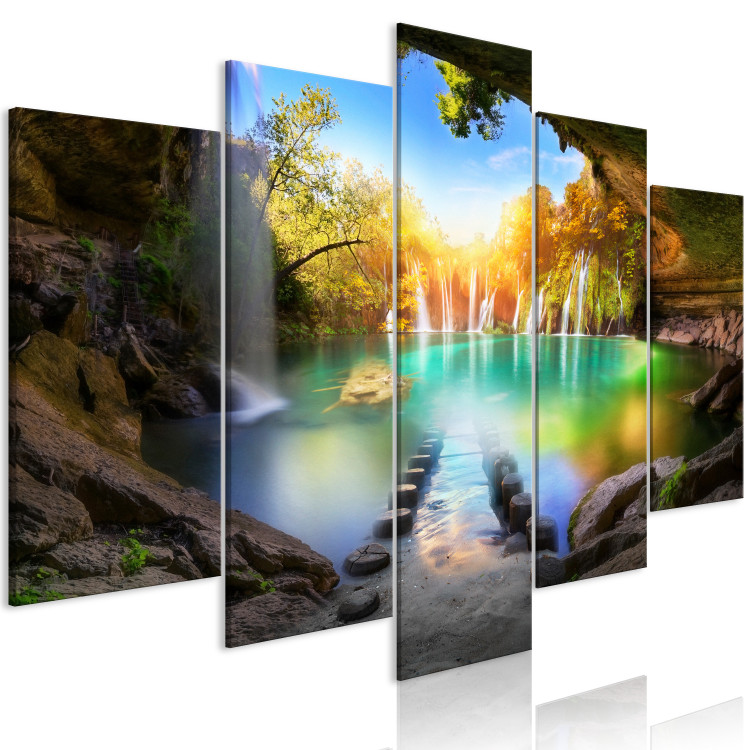 Canvas Print Turquoise Lake (5 Parts) Wide 108442 additionalImage 2