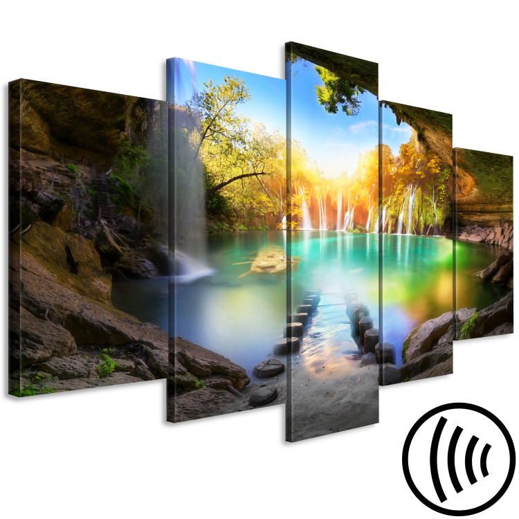 Canvas Print Turquoise Lake (5 Parts) Wide 108442 additionalImage 6
