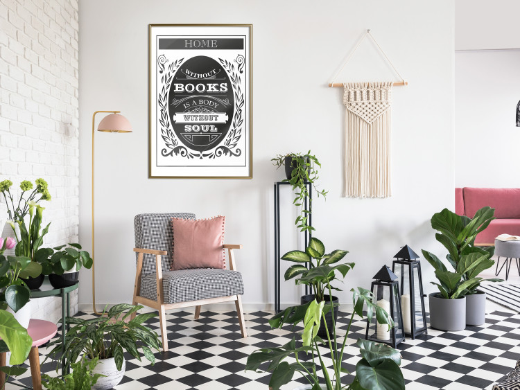 Wall Poster Without Books is a Body Without Soul - vintage composition with text 114642 additionalImage 7