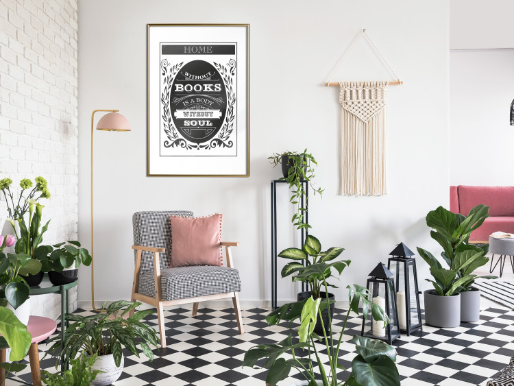 Wall Poster Without Books is a Body Without Soul - vintage composition with text 114642 additionalImage 15