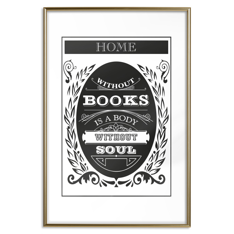 Wall Poster Without Books is a Body Without Soul - vintage composition with text 114642 additionalImage 16