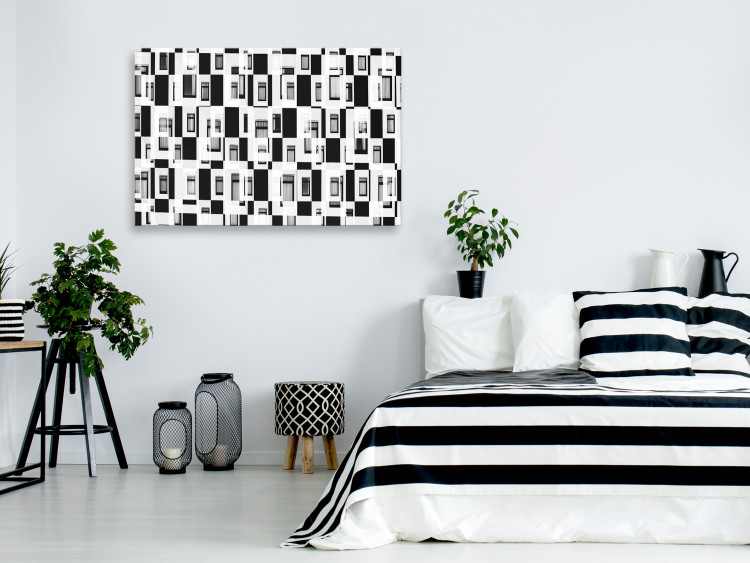 Canvas Print Through the Window of Abstraction (1-part) - World in Black and White Frames 115142 additionalImage 3