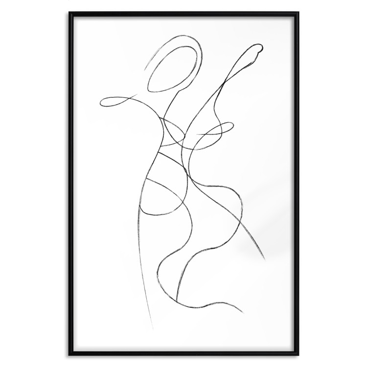 Poster Couple Embrace - black and white romantic composition with lovers 115242 additionalImage 24