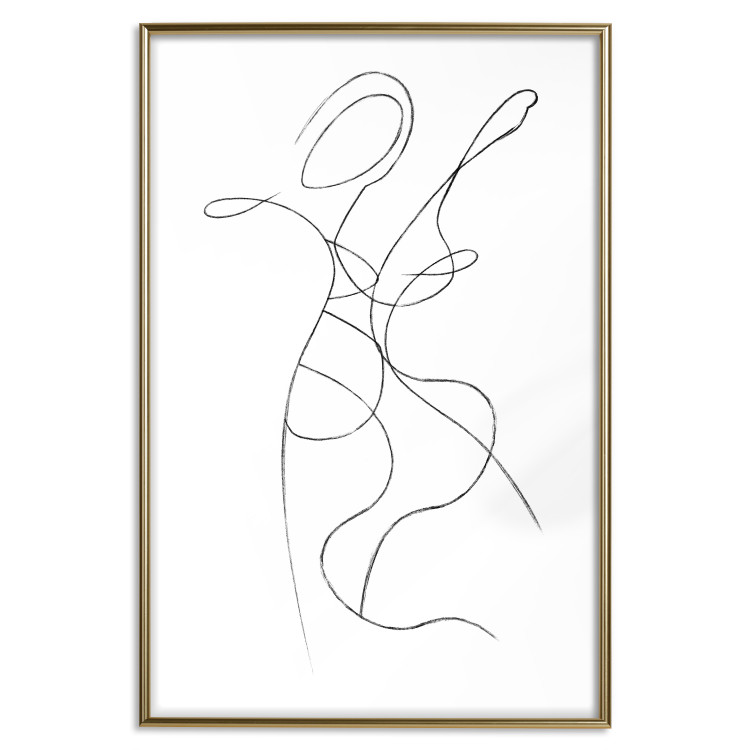 Poster Couple Embrace - black and white romantic composition with lovers 115242 additionalImage 20