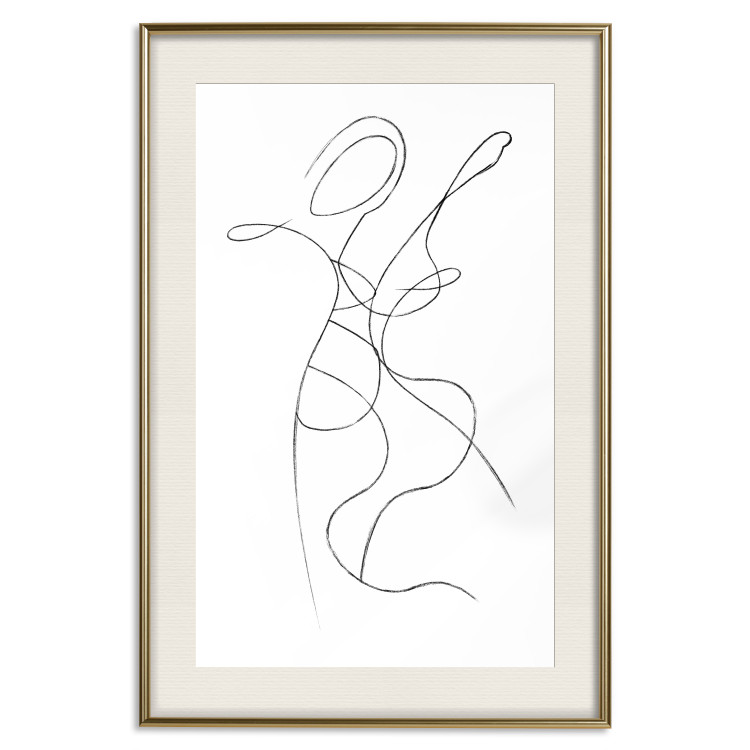 Poster Couple Embrace - black and white romantic composition with lovers 115242 additionalImage 19