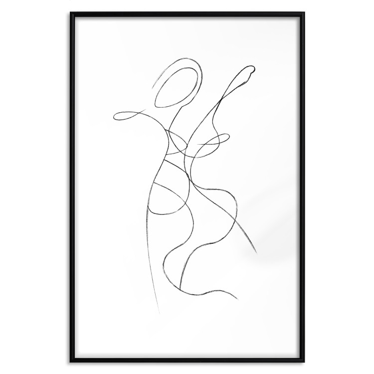 Poster Couple Embrace - black and white romantic composition with lovers 115242 additionalImage 17