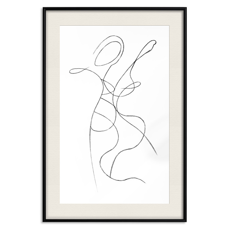 Poster Couple Embrace - black and white romantic composition with lovers 115242 additionalImage 18