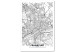 Canvas Frankfurt streets - black and white linear map of the German city 116342