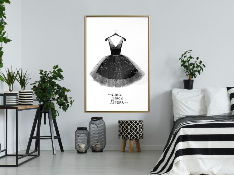 Wall Poster Little Black Dress - black and white composition with English texts 116442 additionalImage 9