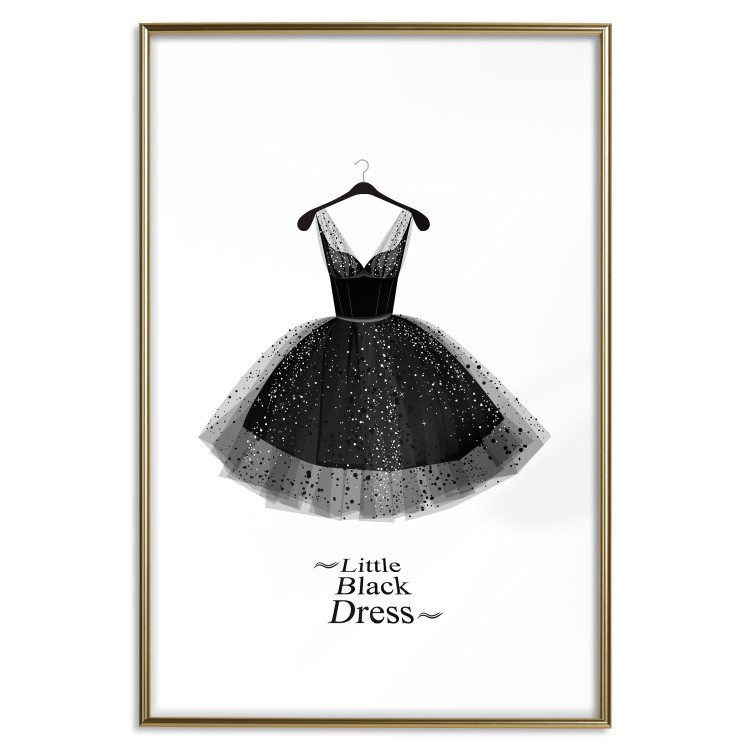 Wall Poster Little Black Dress - black and white composition with English texts 116442 additionalImage 14