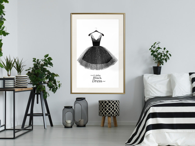 Wall Poster Little Black Dress - black and white composition with English texts 116442 additionalImage 21