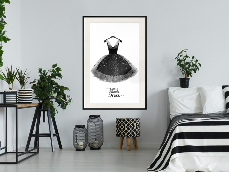 Wall Poster Little Black Dress - black and white composition with English texts 116442 additionalImage 22
