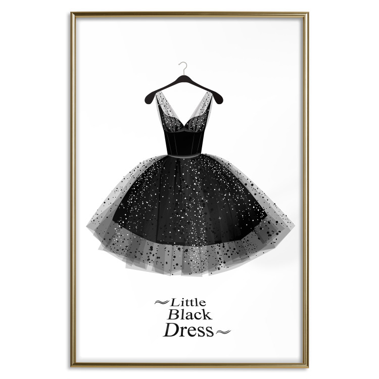 Wall Poster Little Black Dress - black and white composition with English texts 116442 additionalImage 16