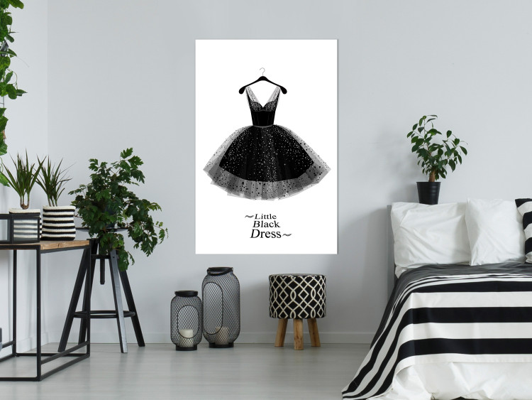 Wall Poster Little Black Dress - black and white composition with English texts 116442 additionalImage 23