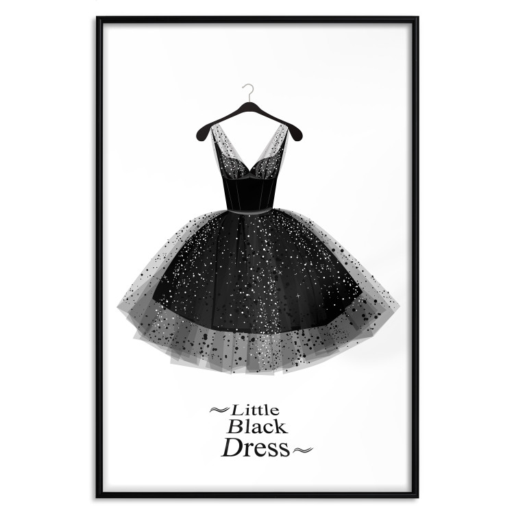 Wall Poster Little Black Dress - black and white composition with English texts 116442 additionalImage 24