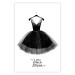 Wall Poster Little Black Dress - black and white composition with English texts 116442