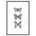 Poster Three Different Butterflies - simple black and white composition with winged insects 116942 additionalThumb 20