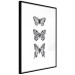 Poster Three Different Butterflies - simple black and white composition with winged insects 116942 additionalThumb 11